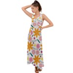 Pattern Background Vintage Floral V-Neck Chiffon Maxi Dress