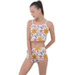 Pattern Background Vintage Floral Summer Cropped Co-Ord Set