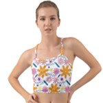 Pattern Background Vintage Floral Mini Tank Bikini Top