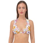 Pattern Background Vintage Floral Double Strap Halter Bikini Top