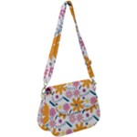 Pattern Background Vintage Floral Saddle Handbag