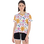 Pattern Background Vintage Floral Open Back Sport T-Shirt