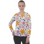 Pattern Background Vintage Floral Women s Long Sleeve Raglan T-Shirt