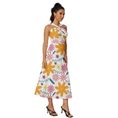 Sleeveless Cross Front Cocktail Midi Chiffon Dress 