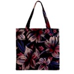 Flowers Floral Pattern Design Zipper Grocery Tote Bag