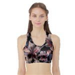 Flowers Floral Pattern Design Sports Bra with Border