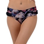 Flowers Floral Pattern Design Frill Bikini Bottoms