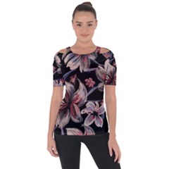 Shoulder Cut Out Short Sleeve Top 