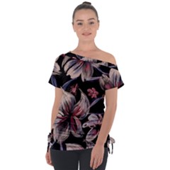 Off Shoulder Tie-Up T-Shirt 