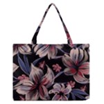 Flowers Floral Pattern Design Zipper Medium Tote Bag