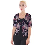 Flowers Floral Pattern Design Cropped Button Cardigan