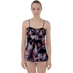 Flowers Floral Pattern Design Babydoll Tankini Set