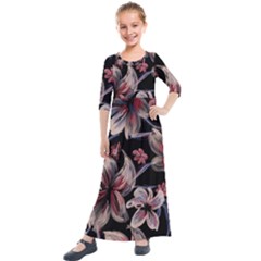 Kids  Quarter Sleeve Maxi Dress 