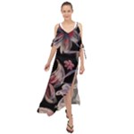 Flowers Floral Pattern Design Maxi Chiffon Cover Up Dress