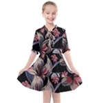 Flowers Floral Pattern Design Kids  All Frills Chiffon Dress