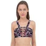 Flowers Floral Pattern Design Cage Up Bikini Top