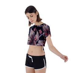 Tie Back Short Sleeve Crop T-Shirt 