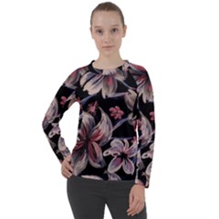 Flowers Floral Pattern Design Women s Long Sleeve Raglan T