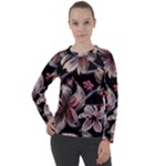 Flowers Floral Pattern Design Women s Long Sleeve Raglan T-Shirt