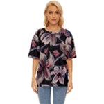 Flowers Floral Pattern Design Oversized Basic T-Shirt