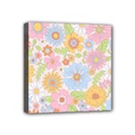 Pattern Background Vintage Floral Mini Canvas 4  x 4  (Stretched)