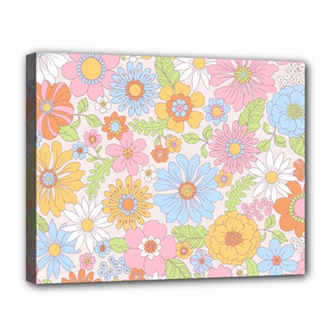 Pattern Background Vintage Floral Canvas 14  x 11  (Stretched) from ArtsNow.com