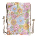 Pattern Background Vintage Floral Drawstring Bag (Large)