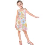 Pattern Background Vintage Floral Kids  Sleeveless Dress