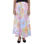 Pattern Background Vintage Floral Flared Maxi Skirt