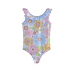 Pattern Background Vintage Floral Kids  Frill Swimsuit