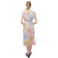 Keyhole Neckline Chiffon Dress 