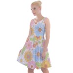 Pattern Background Vintage Floral Knee Length Skater Dress