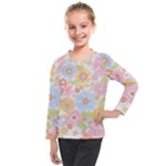 Pattern Background Vintage Floral Kids  Long Mesh T-Shirt