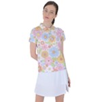 Pattern Background Vintage Floral Women s Polo T-Shirt