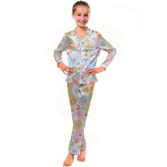 Kids  Satin Long Sleeve Pajamas Set 