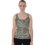 Brown Vintage Background Vintage Floral Pattern Velvet Tank Top