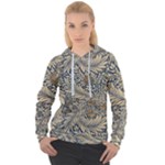 Brown Vintage Background Vintage Floral Pattern Women s Overhead Hoodie