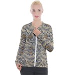 Brown Vintage Background Vintage Floral Pattern Casual Zip Up Jacket