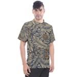 Brown Vintage Background Vintage Floral Pattern Men s Polo T-Shirt