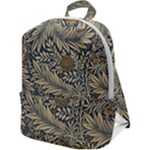 Brown Vintage Background Vintage Floral Pattern Zip Up Backpack