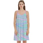 Holographic abstract in pastel Mini Camis Dress With Pockets