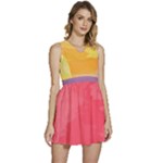 watercolor bg11 Sleeveless High Waist Mini Dress