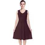 4 Farben 2 V-Neck Midi Sleeveless Dress 