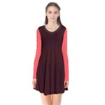 4 Farben 2 Long Sleeve V-neck Flare Dress