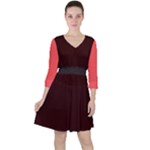 4 Farben 2 Quarter Sleeve Ruffle Waist Dress