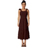 4 Farben 2 Tie-Strap Tiered Midi Chiffon Dress