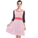 4 farben  Quarter Sleeve Waist Band Dress