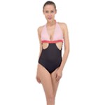 4 farben  Halter Front Plunge Swimsuit