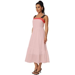 Square Neckline Tiered Midi Dress 