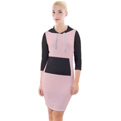 Quarter Sleeve Hood Bodycon Dress 